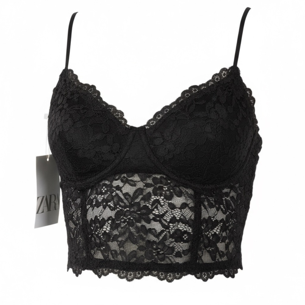 Zara lace crop bralette size small NWT